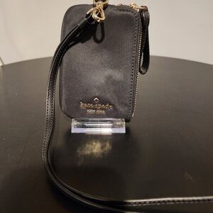 Kate Spade Black Wristlet with Gold Accents
